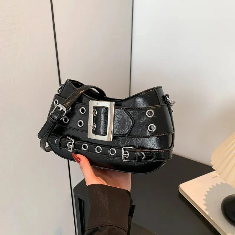 Uakiss Korean Vintage Punk Y2k Aesthetic Crossbody Bag Punk Fashion Streetwear Ins Handbags Office Lady All Match Women Shoulder Bags