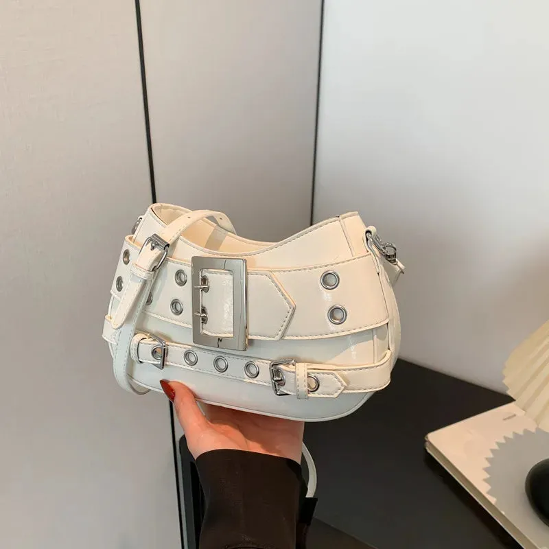 Uakiss Korean Vintage Punk Y2k Aesthetic Crossbody Bag Punk Fashion Streetwear Ins Handbags Office Lady All Match Women Shoulder Bags