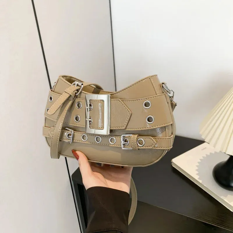 Uakiss Korean Vintage Punk Y2k Aesthetic Crossbody Bag Punk Fashion Streetwear Ins Handbags Office Lady All Match Women Shoulder Bags