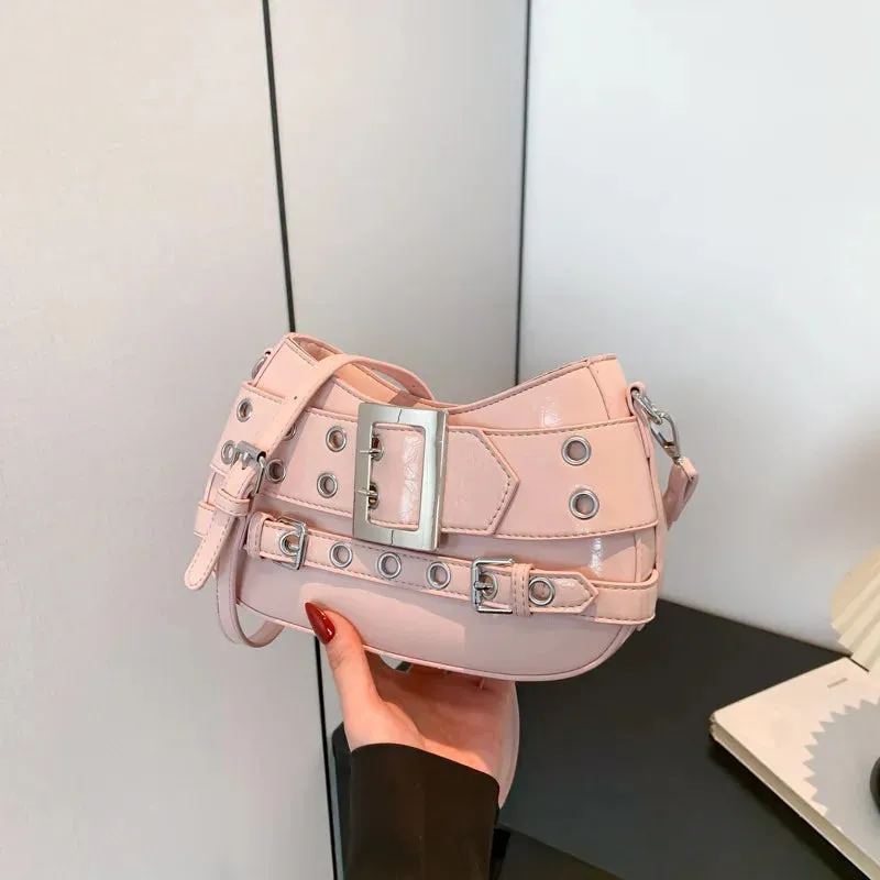 Uakiss Korean Vintage Punk Y2k Aesthetic Crossbody Bag Punk Fashion Streetwear Ins Handbags Office Lady All Match Women Shoulder Bags