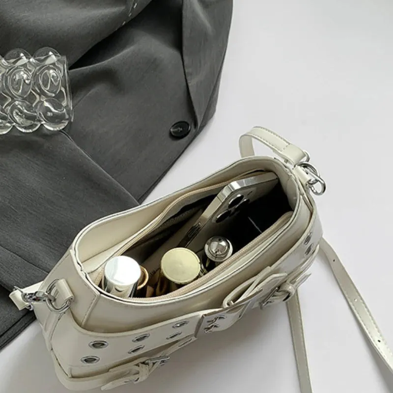 Uakiss Korean Vintage Punk Y2k Aesthetic Crossbody Bag Punk Fashion Streetwear Ins Handbags Office Lady All Match Women Shoulder Bags