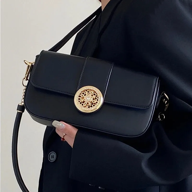 Uakiss Luxury Design Vintage Fashion Shoulder Bags All Match Chic Office Lady Fairy Underarm Bag Y2k Aesthetic Women Handbags Crossbody