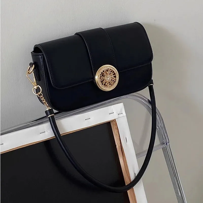 Uakiss Luxury Design Vintage Fashion Shoulder Bags All Match Chic Office Lady Fairy Underarm Bag Y2k Aesthetic Women Handbags Crossbody