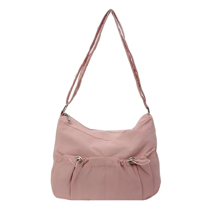 Uakiss Stylish Solid Color Crossbody Bag Large Capacity Protable Shoulder Bag Student Casual Overall-Collocation Messenger Commuter Bag