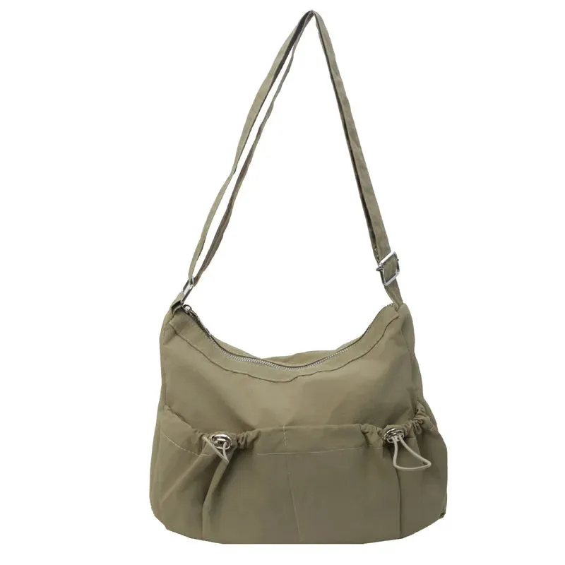 Uakiss Stylish Solid Color Crossbody Bag Large Capacity Protable Shoulder Bag Student Casual Overall-Collocation Messenger Commuter Bag