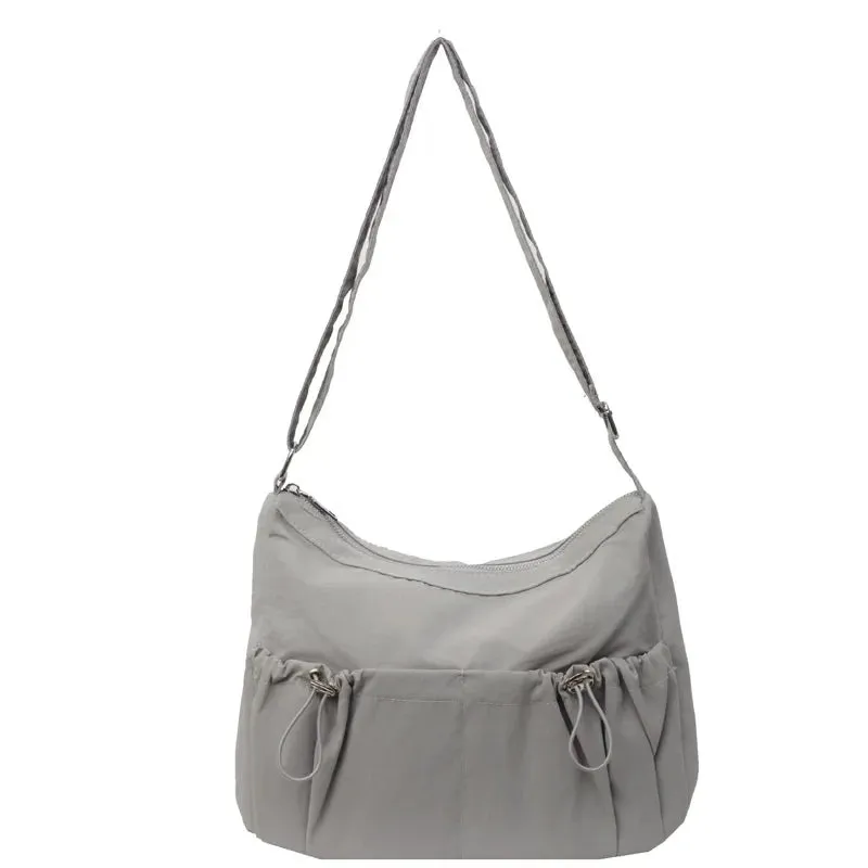 Uakiss Stylish Solid Color Crossbody Bag Large Capacity Protable Shoulder Bag Student Casual Overall-Collocation Messenger Commuter Bag