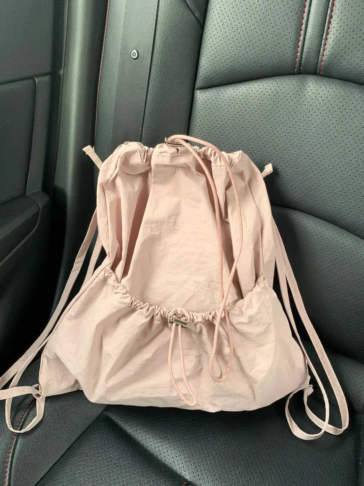 UAKISS  - Trendy Y2k Aesthetic Pleated Chic Backpacks Fashion All Match Casual Schoolbags Sweet Drawstring Vintage Women Backpack Korean