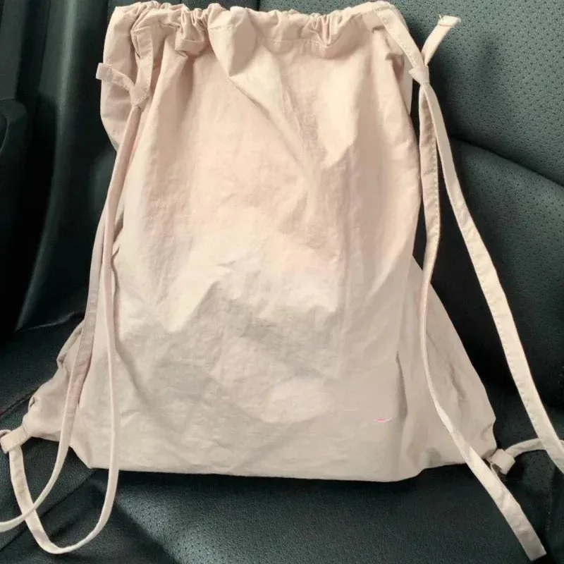 UAKISS  - Trendy Y2k Aesthetic Pleated Chic Backpacks Fashion All Match Casual Schoolbags Sweet Drawstring Vintage Women Backpack Korean
