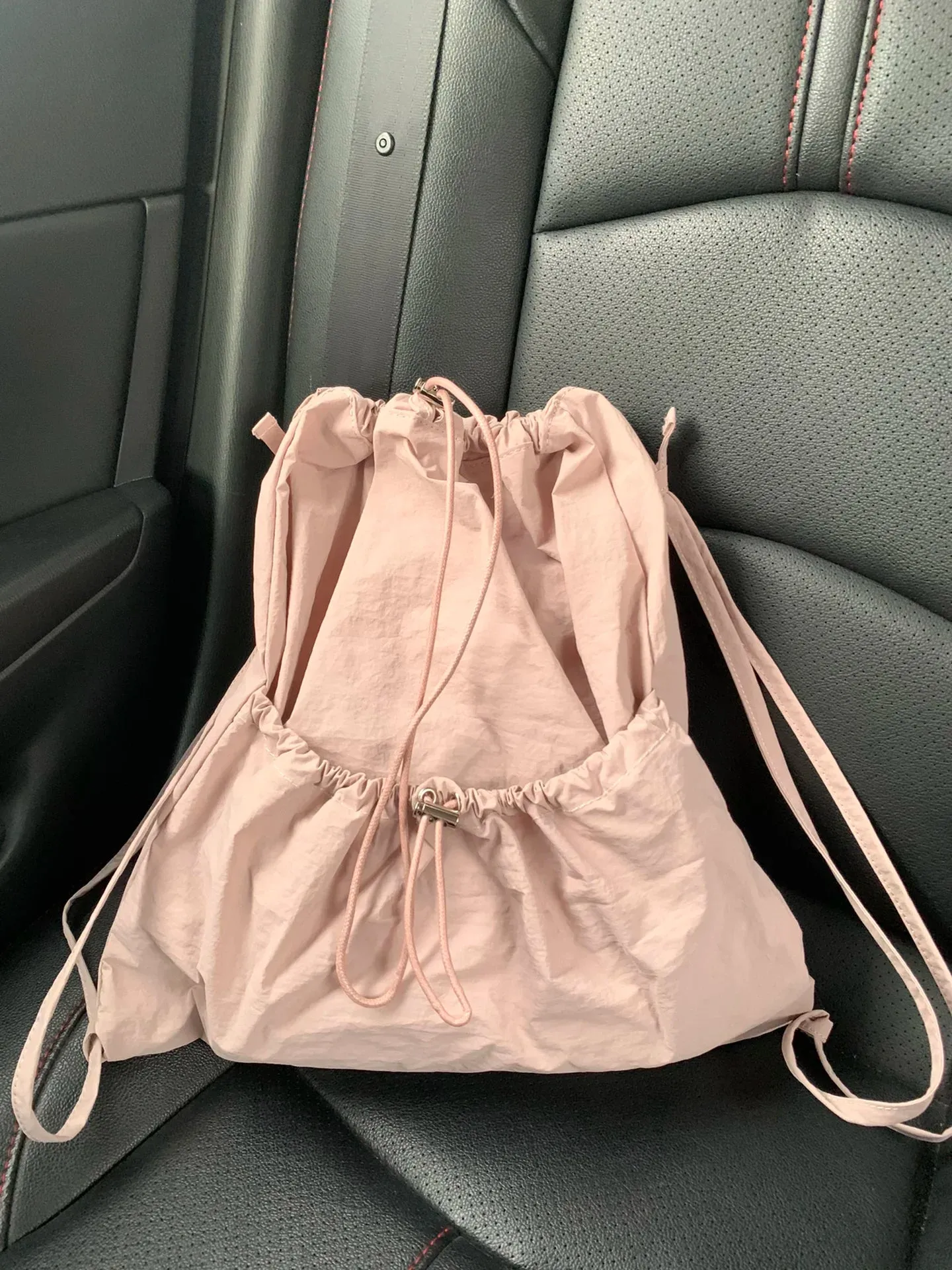 UAKISS  - Trendy Y2k Aesthetic Pleated Chic Backpacks Fashion All Match Casual Schoolbags Sweet Drawstring Vintage Women Backpack Korean