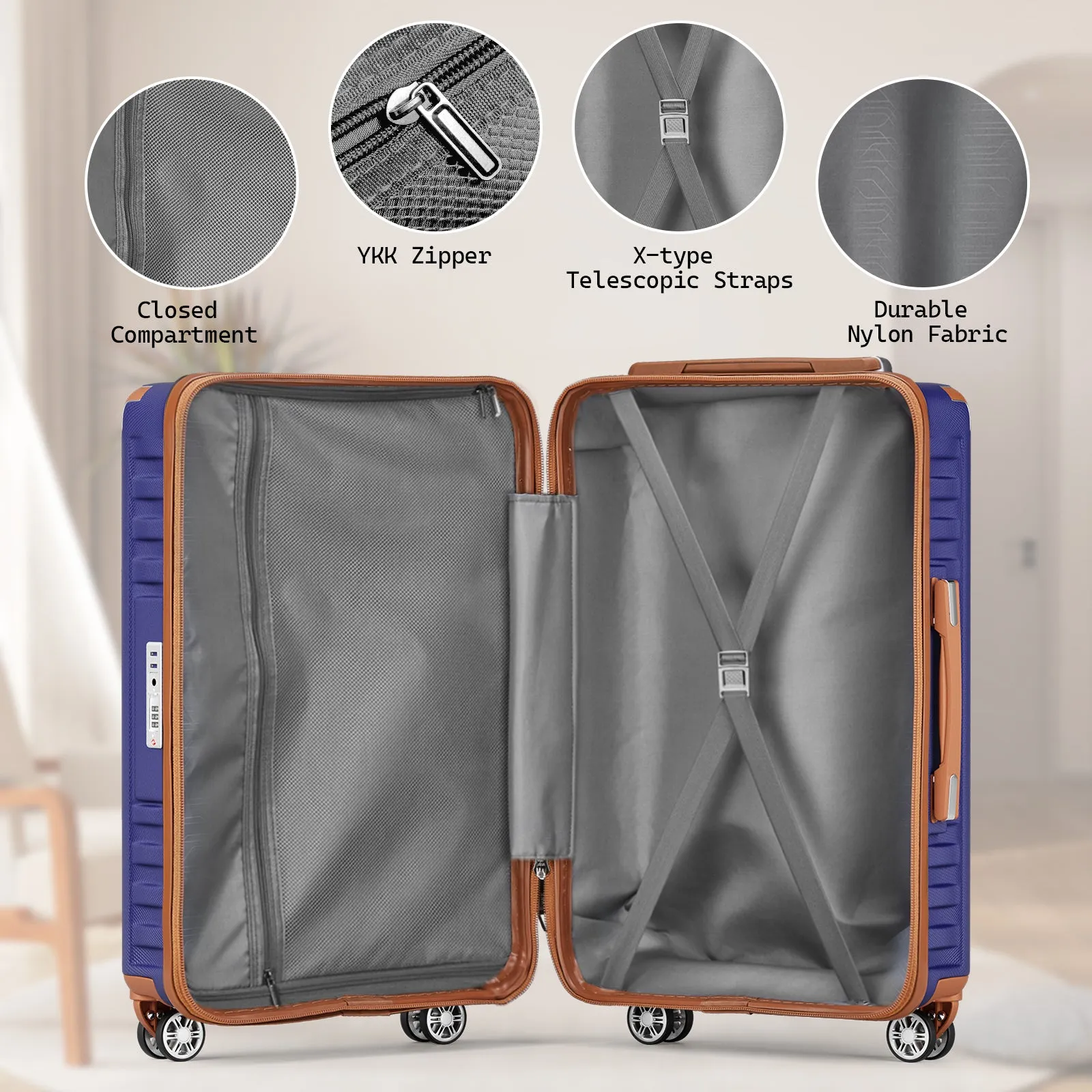 Weaving Pattern 5 Pieces Set Luggage Travel Suitcase TR002 New