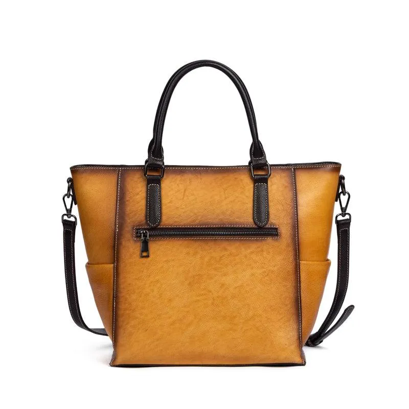 Womens shopper large vintage-leather tote