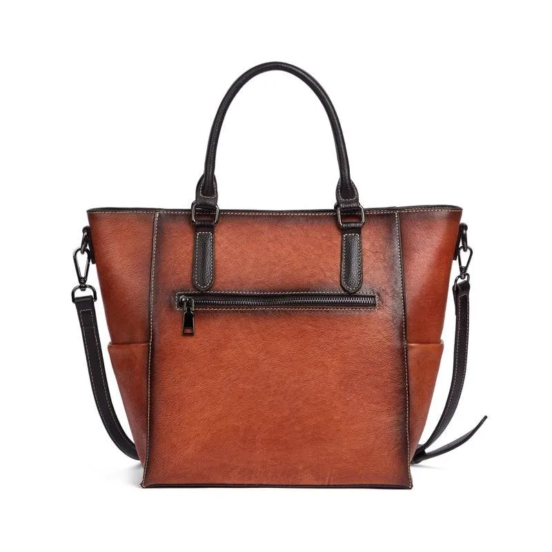 Womens shopper large vintage-leather tote